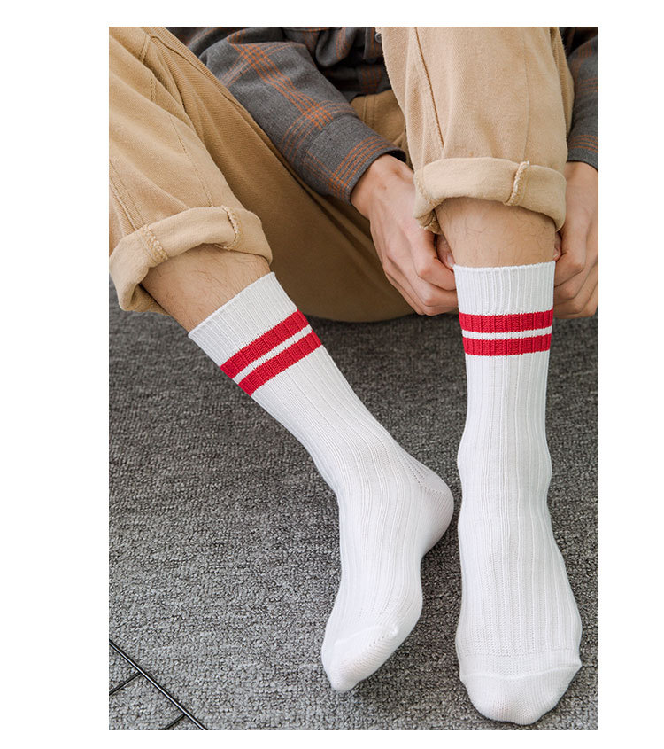 Meias Altas de Algodão Listradas