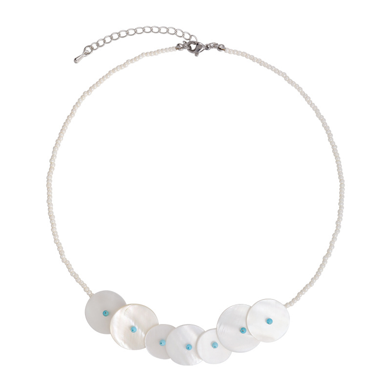 Намисто з круглими ракушками та дисковою підвіскою