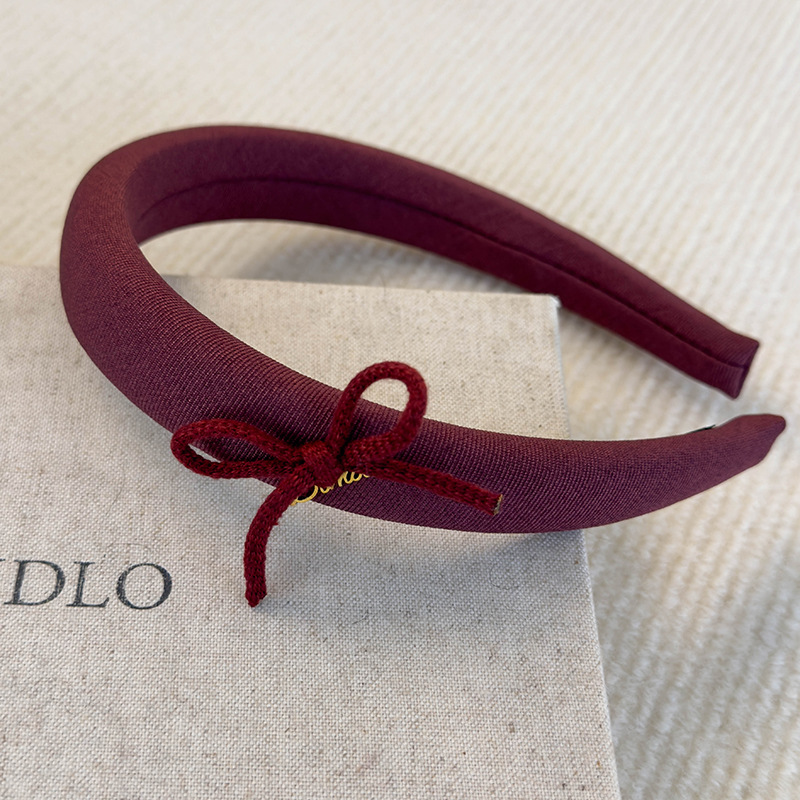 Retro Vínová Kostkovaná Mašle Čelenka a Scrunchy Set