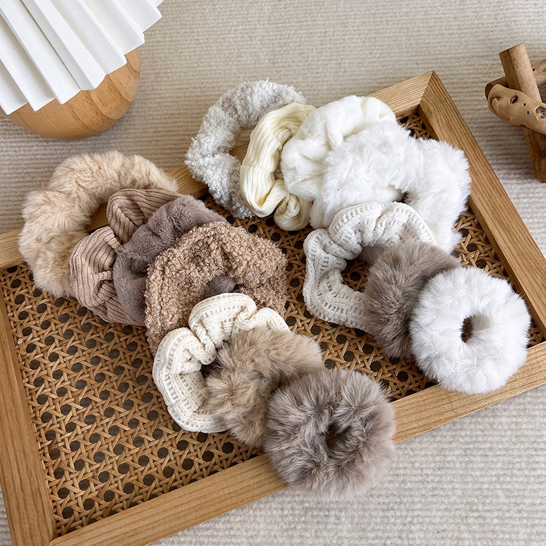 Élastiques à Cheveux Scrunchies Pelucheux