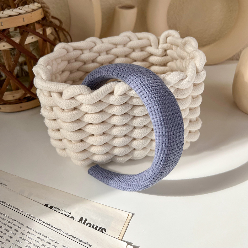 Bandă de Păr Tricotată Gri