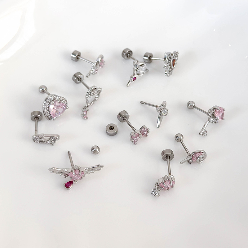 싱글 이어링 마이크로셋 지르코니아