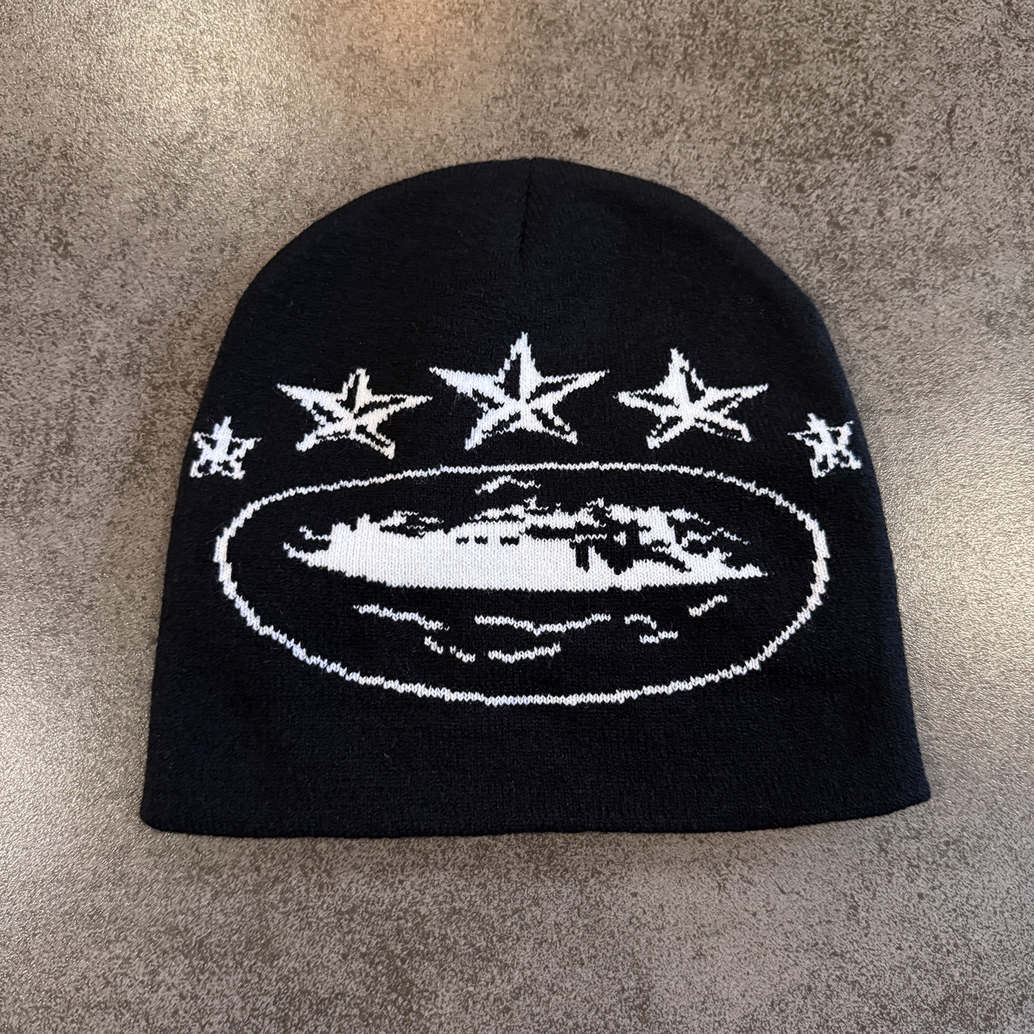 Jacquard gebreide muts