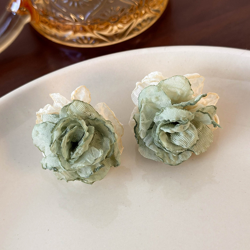 메쉬 플라워 이어링