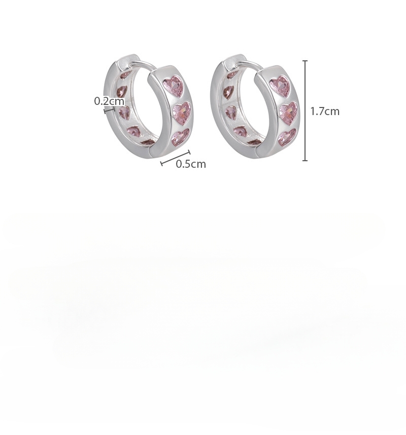 Серьги-сердце с розовым бриллиантом