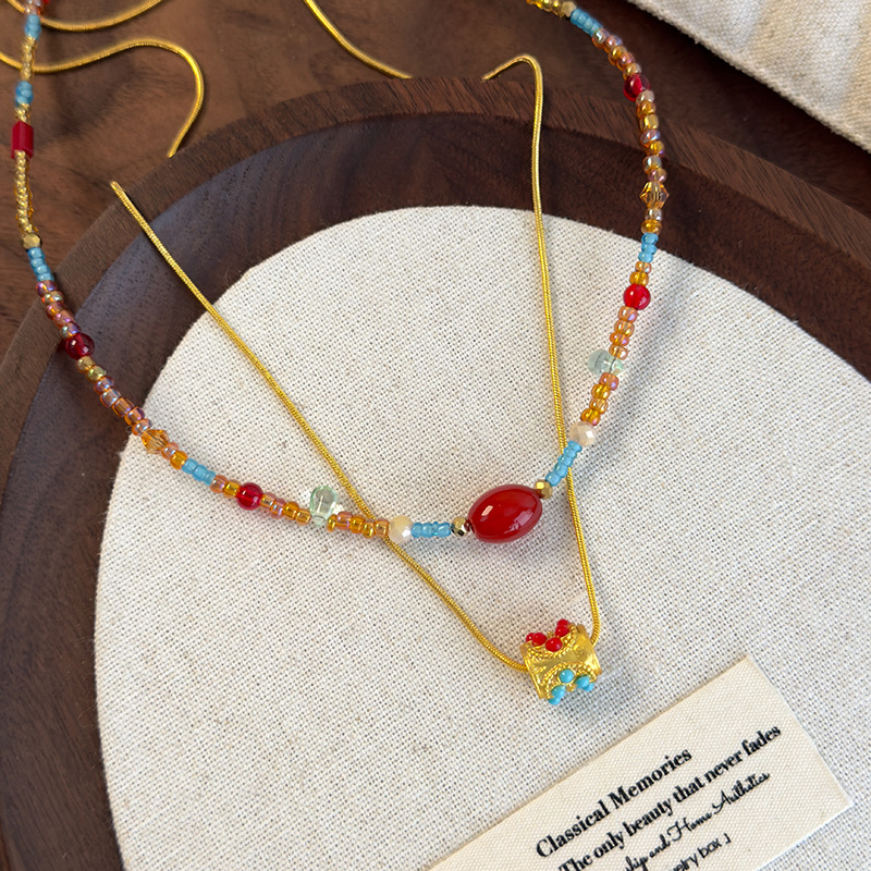 Двошарове Богемське Намисто з Намистинами