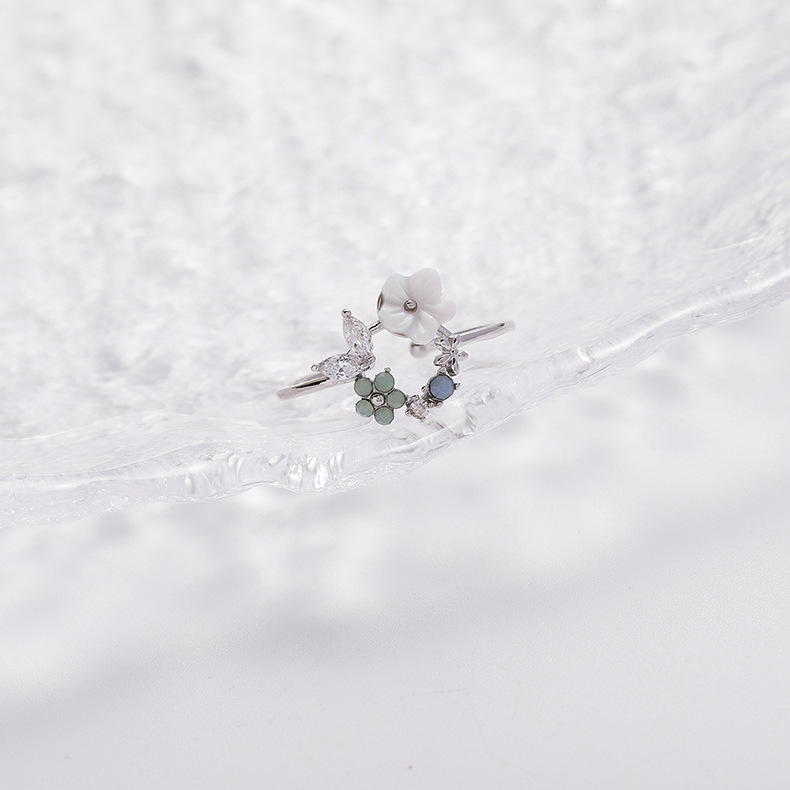 Floral Heart Open Ring