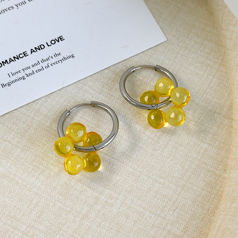 ต่างหูดอกไม้สดน่ารัก