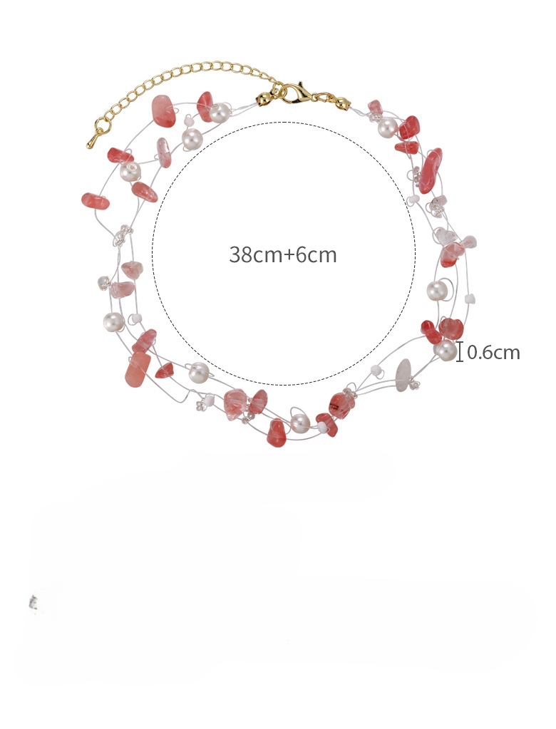 Collana Donna Pietra Naturale Rosa