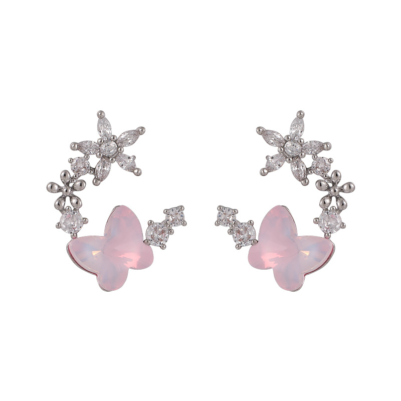 Boucles d'Oreille Papillon Florales