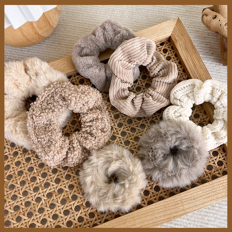 Élastiques à Cheveux Scrunchies Pelucheux