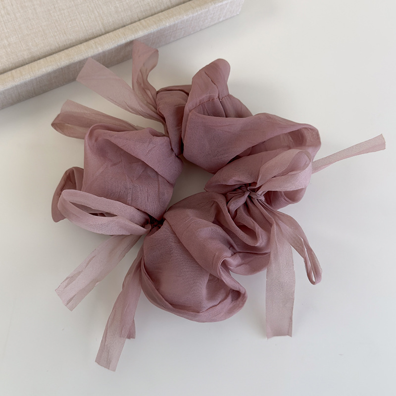 Scrunchies Flojos de Chiffon con Lazo
