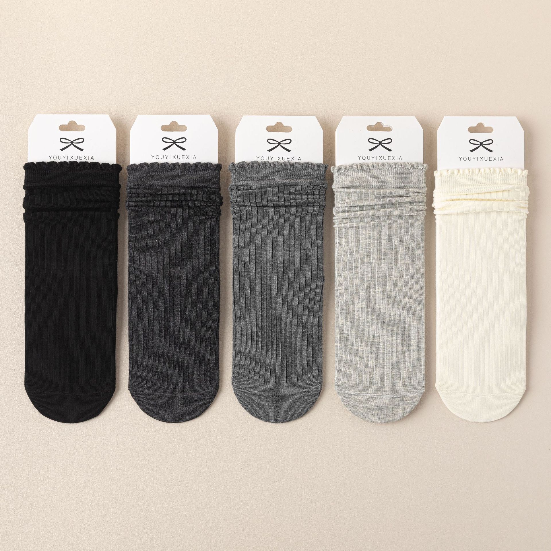 Meias Tombadas com Borda Folhos para Mulher