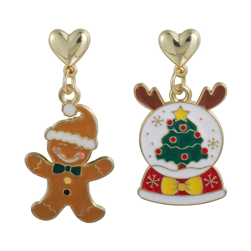 أقراط كريسماس غير متماثلة