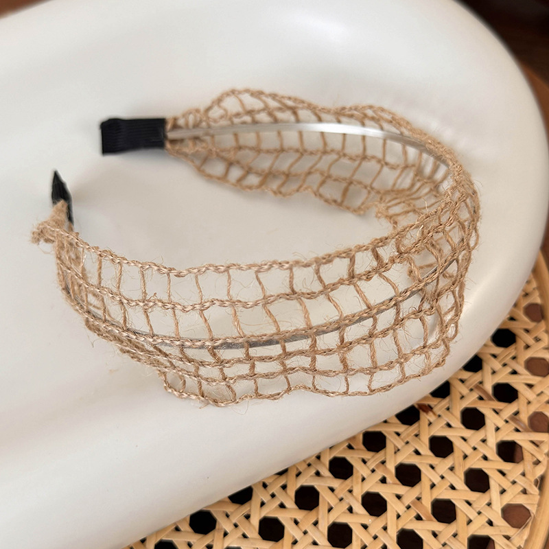 Diadema Trenzada de Lino y Paja