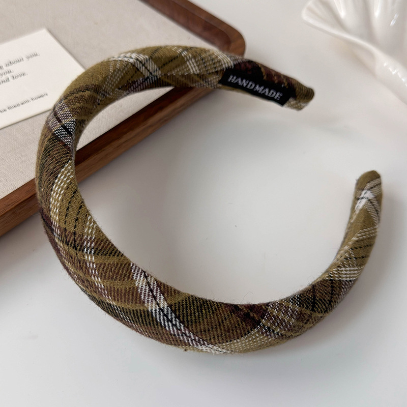 Cinta Ancha Preppy de Cuadros Vintage