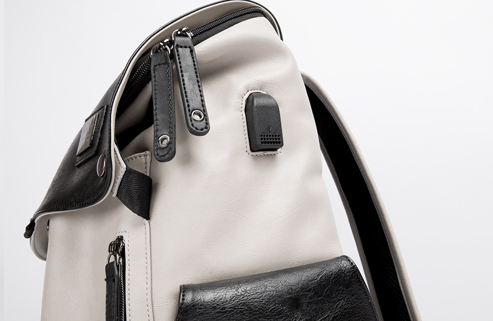 남성 PU 가죽 백팩