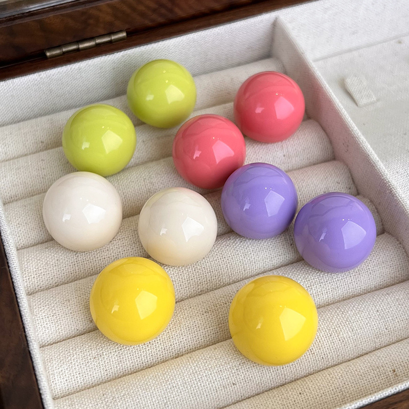 원형 레진 스터드 이어링