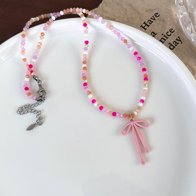 Collana con Fiocco di Perle di Vetro