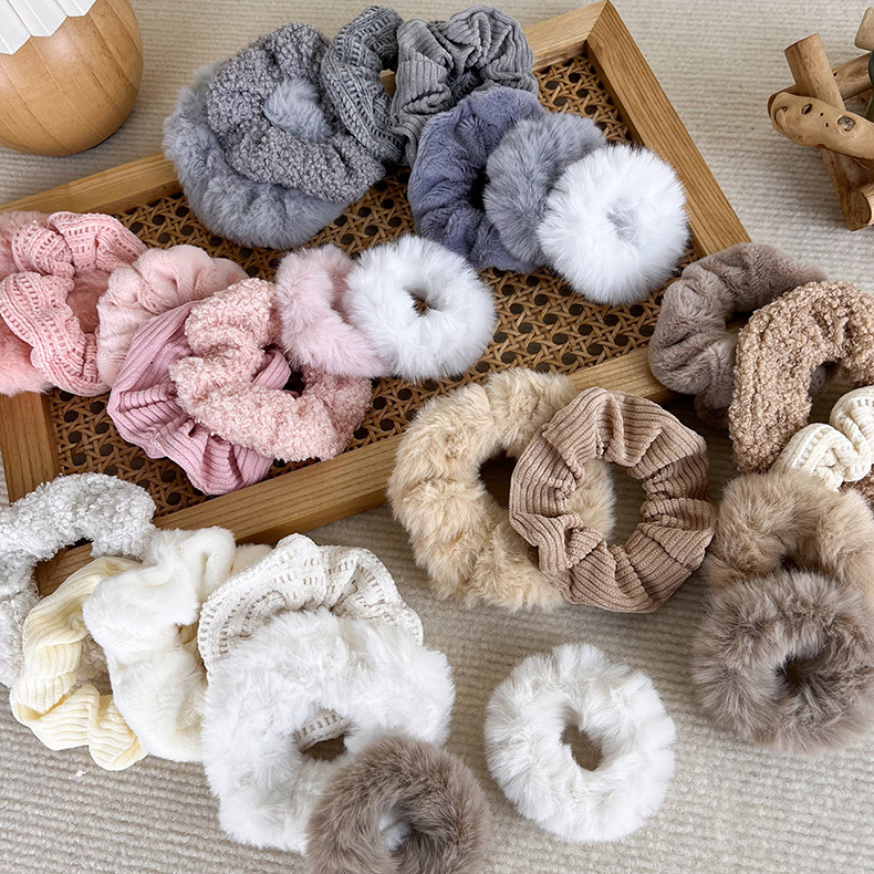 Élastiques à Cheveux Scrunchies Pelucheux