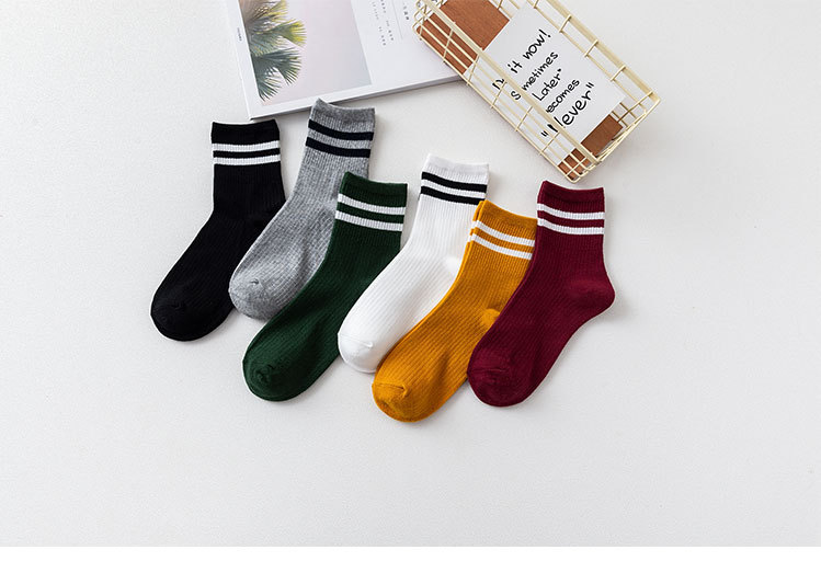 Женские Ребристые Носки с Двумя Полосками