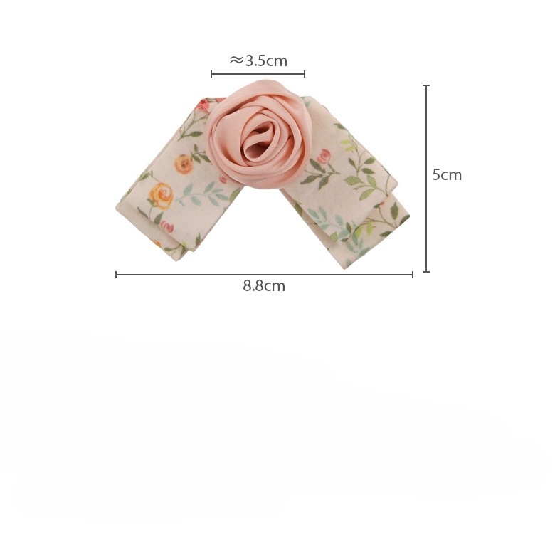 Grampo Bico de Pato Floral com Laço de Rosas