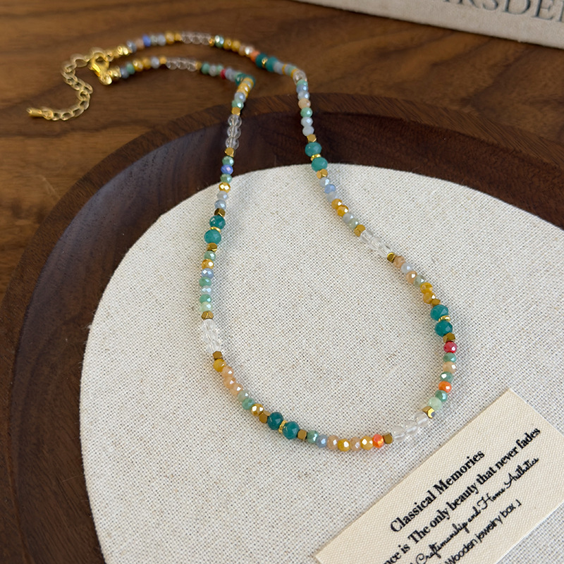 Вінтажна Ручна Робота Кольорового Кришталевого Намиста-чокер