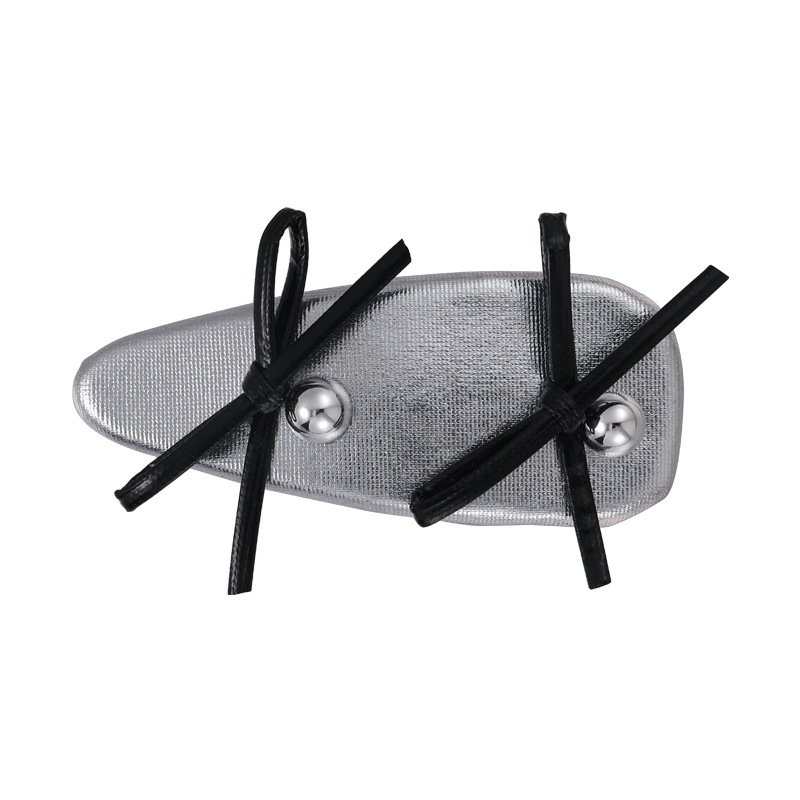 Barrette à Cheveux en Cuir avec Noeud