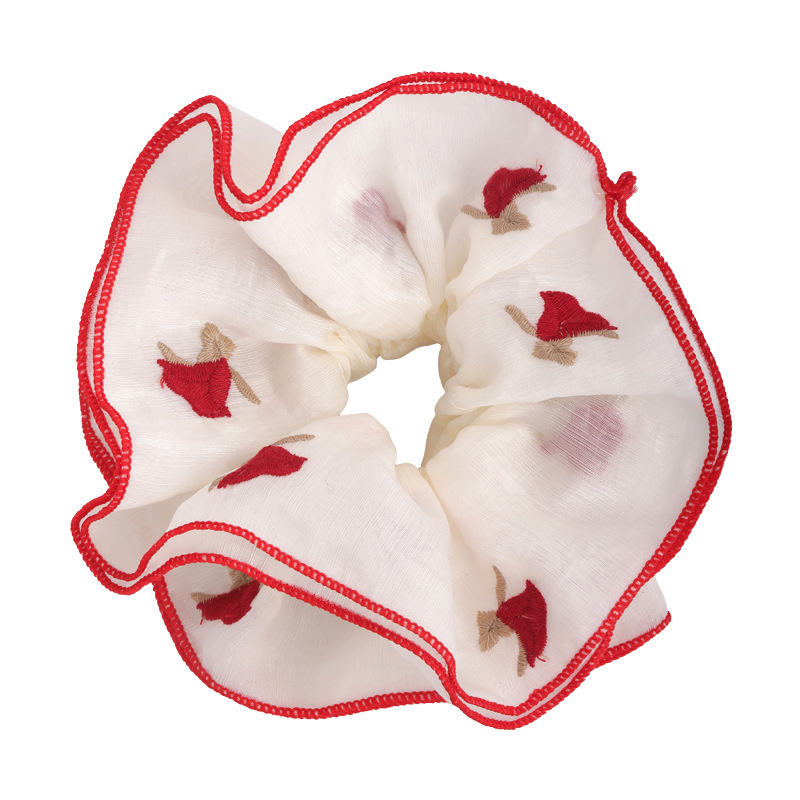 Κόκκινο Κορδόνι Μαλλιών με Κεντημένο Τριαντάφυλλο