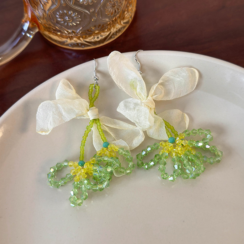 메쉬 플라워 이어링