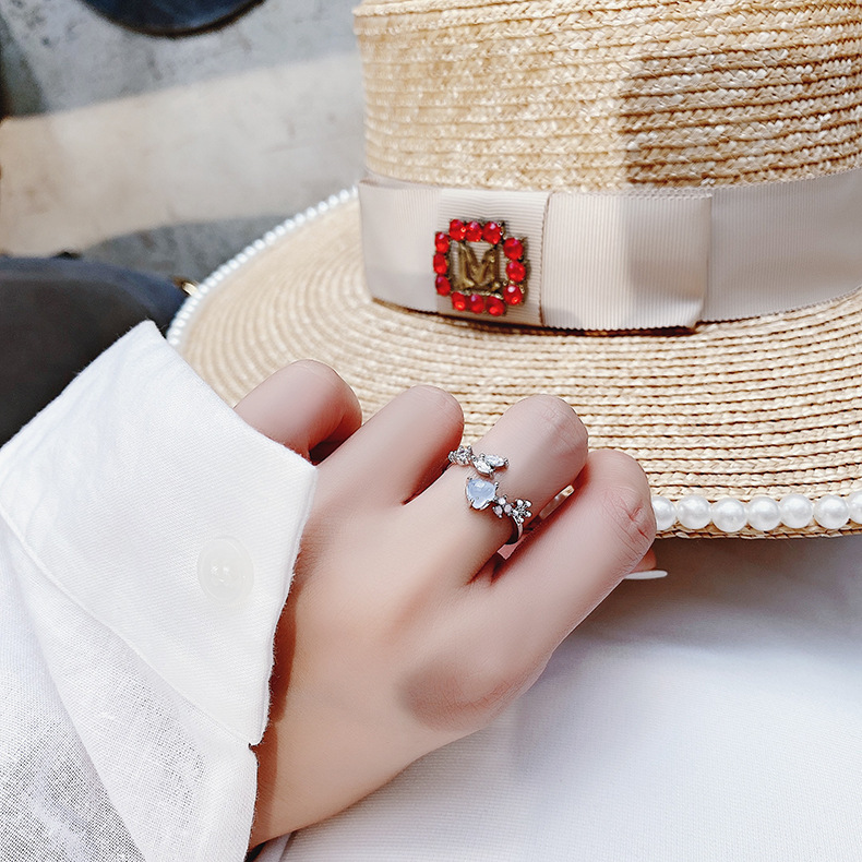 Floral Heart Open Ring