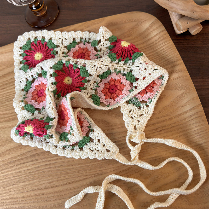 Floral Knit Head Scarf