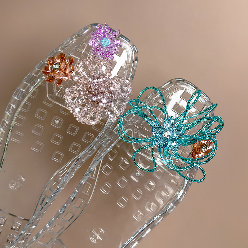 Adornos de Zapatos de Flor de Cristal