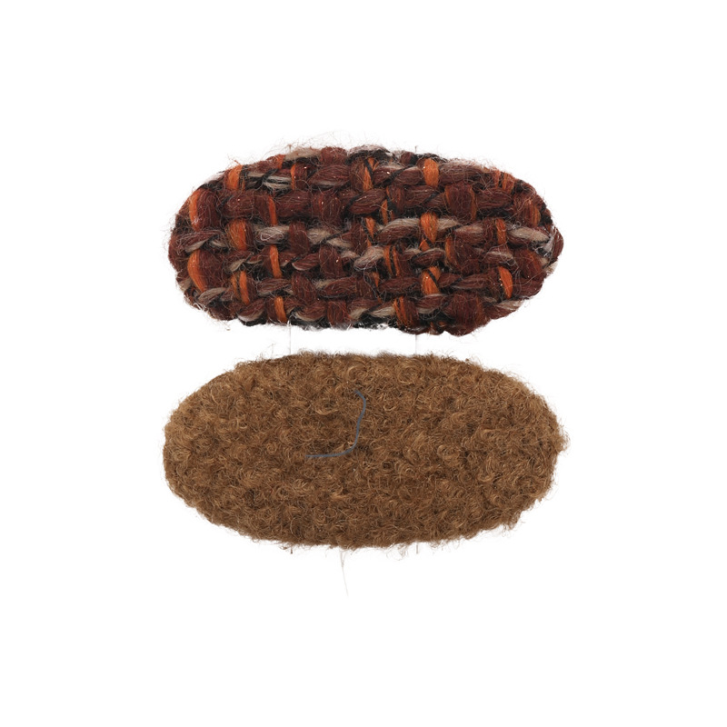 Pinzas de Pelo Ovaladas de Tweed para Niñas