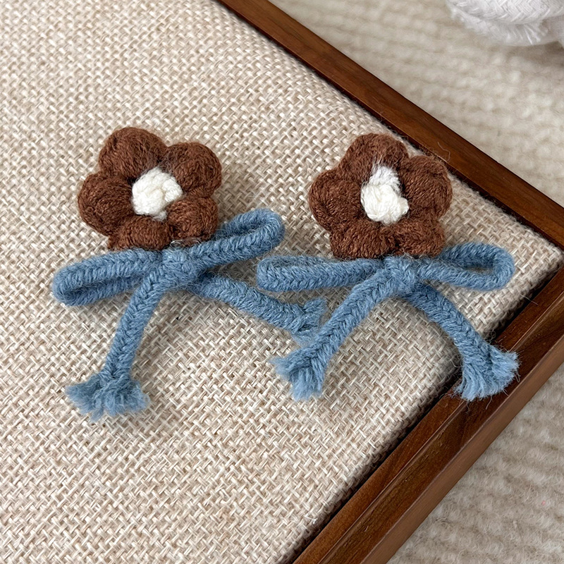 코바늘 진주 꽃 귀걸이