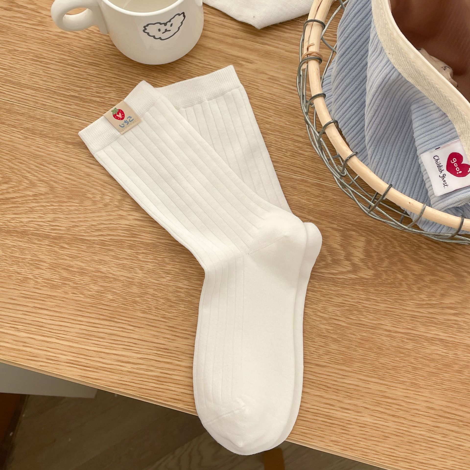 Meias com Estampa de Morango