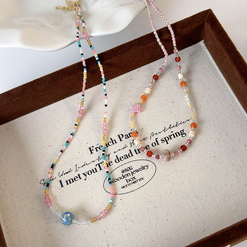 Багатошарове Намисто з Кольорових Натуральних Камінних Намистин