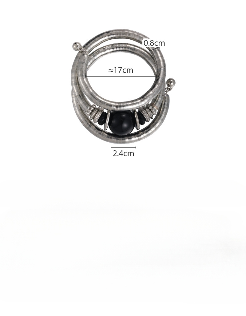 سوار مرن ثلاثي الطبقات بحجر أسود