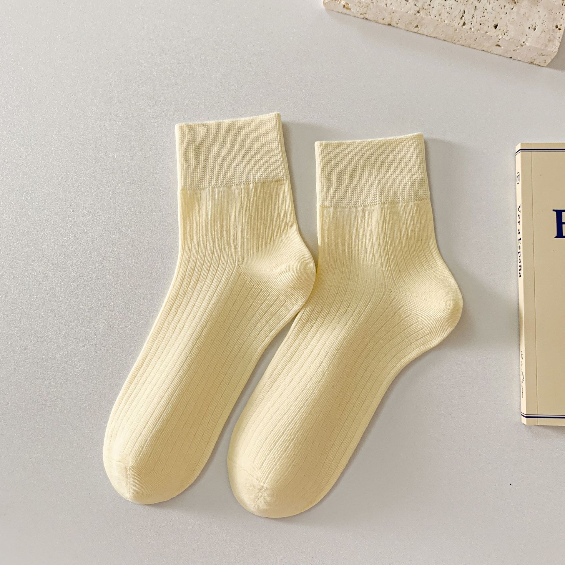 Žebrované Retro Ponožky do Poloviny Lýtka