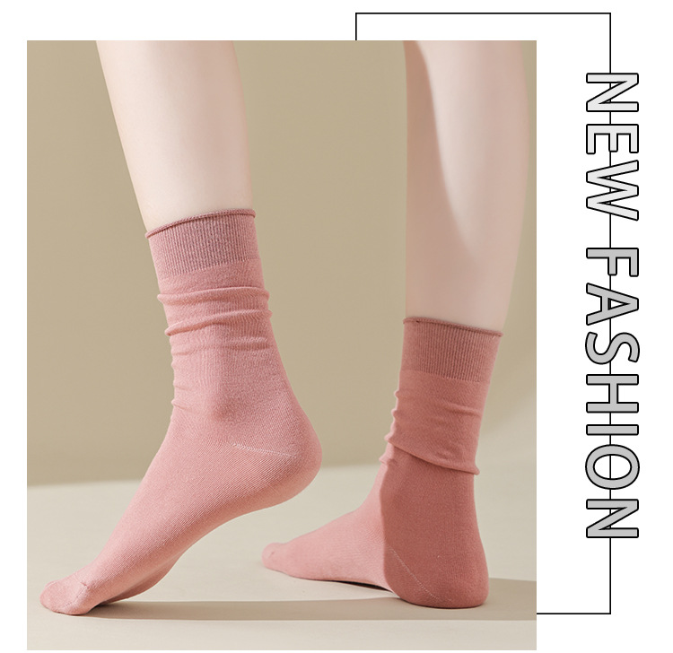 Meias Femininas Mid-Calf Anti-Pilling