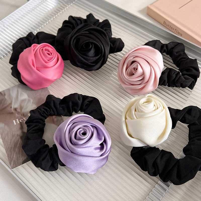 Satin Rose Hair Tie