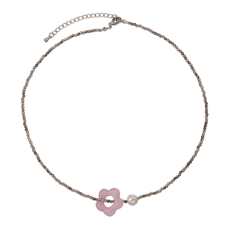 Pastellfarbene Blumen-Choker-Halskette