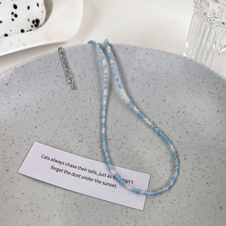 파스텔 컬러 비즈 펄 레이어드 네크리스