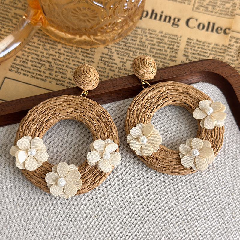 Bohemian Straw Earrings