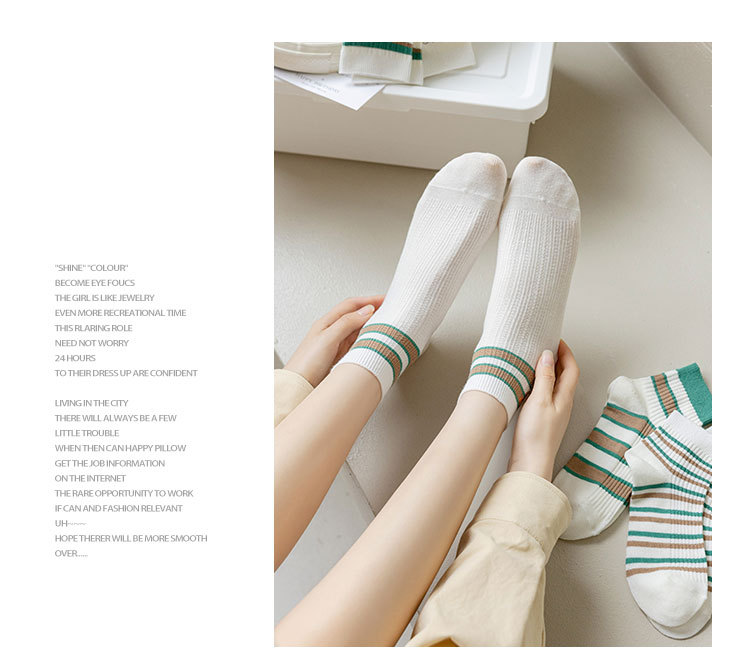 Randiga Bomullsstrumpor