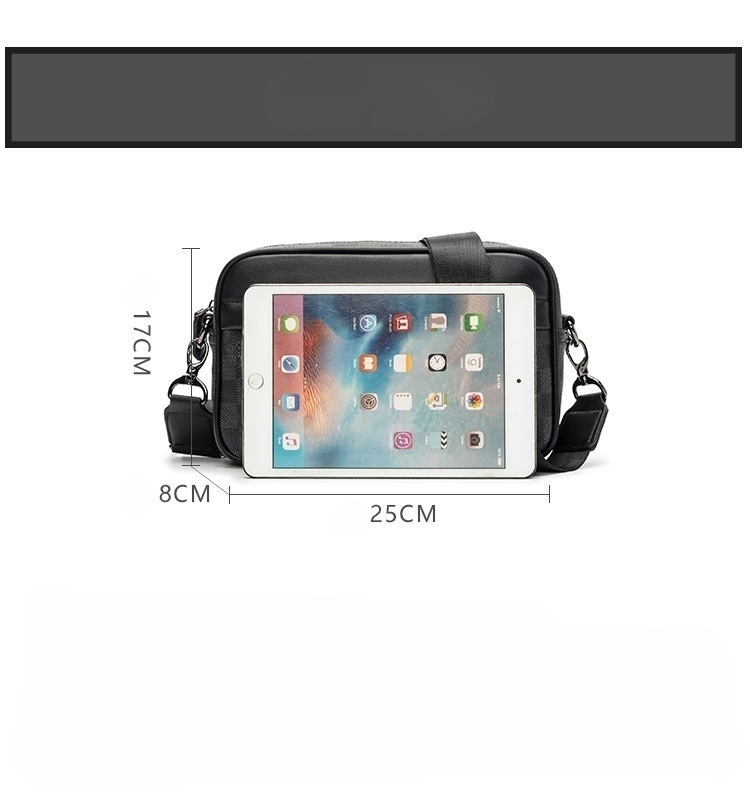 メンズチェックメッセンジャークロスボディバッグ