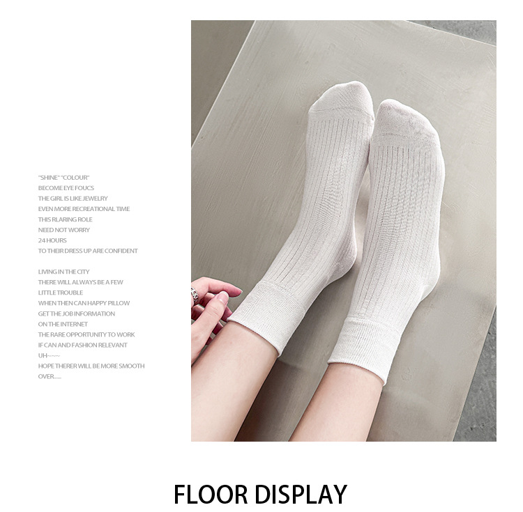 Žebrované Retro Ponožky do Poloviny Lýtka