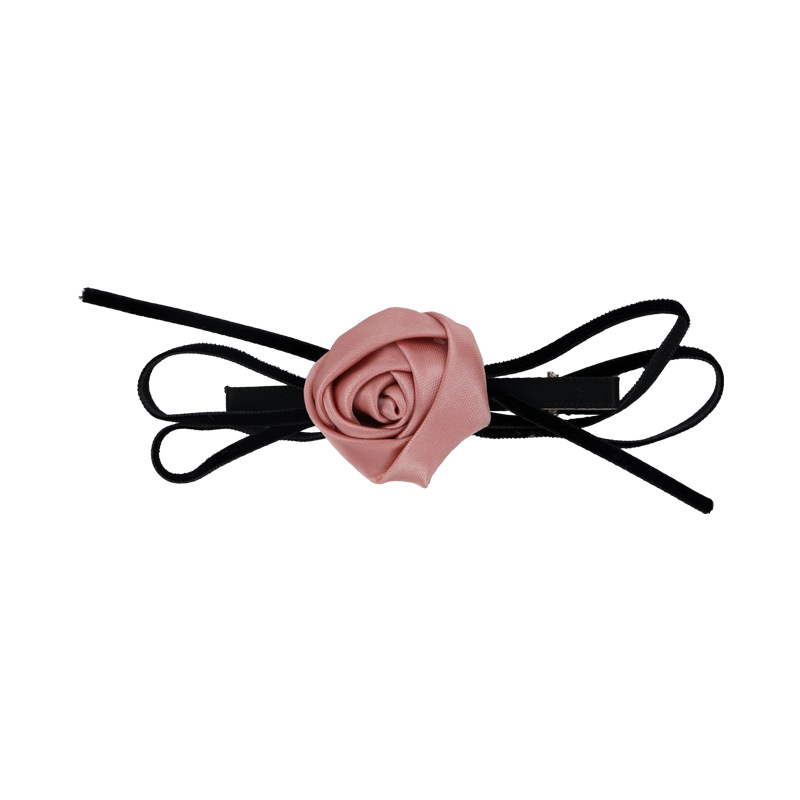 Francuska Wintage Spinka do Włosów z Różą i Kokardą