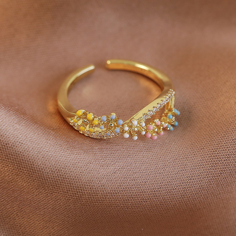 Cross Open Flower Ring