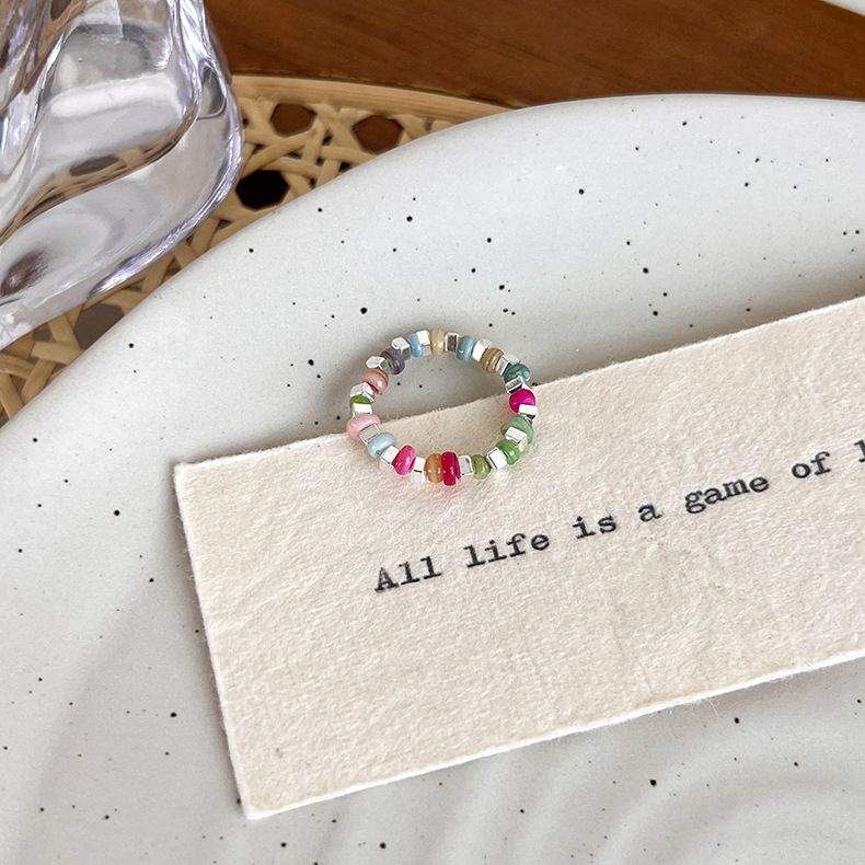 Beaded Elastic Cord Ring